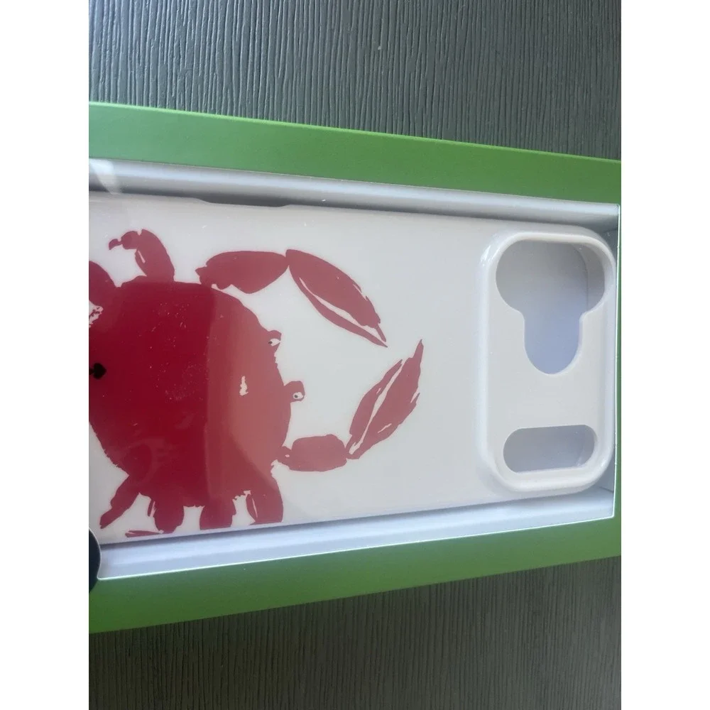 Kate Spade iPhone 17 Pro Max Protective Striped Case MagSafe White Red Crab NIB